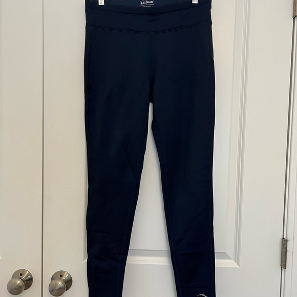 Navy Blue Ll Bean Fleece Lined Leggings 